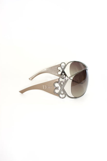Dior FW 2004 beige & silver 'Diori' sunglasses
