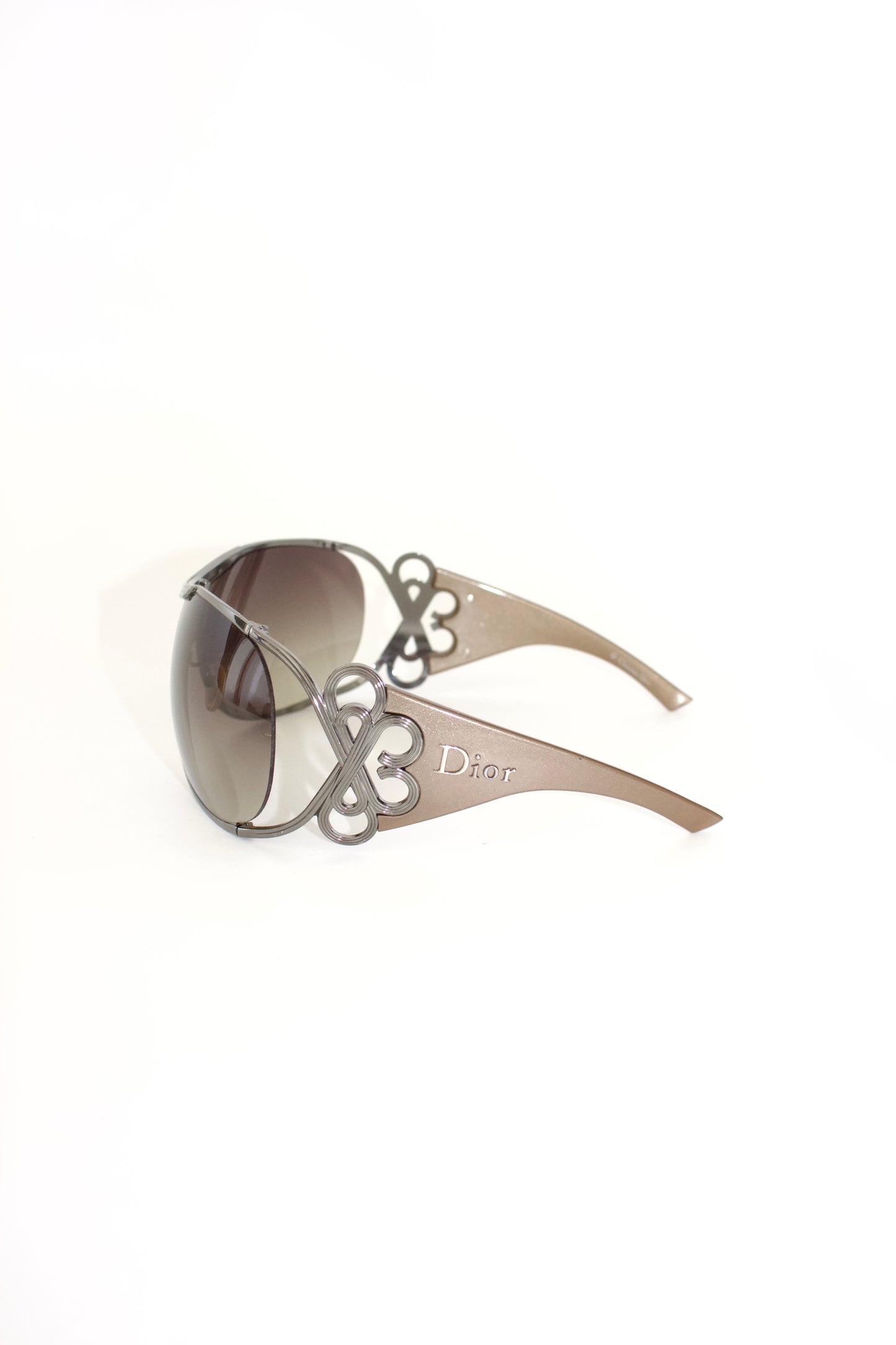 Dior FW 2004 beige & silver 'Diori' sunglasses