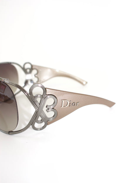 Dior FW 2004 beige & silver 'Diori' sunglasses