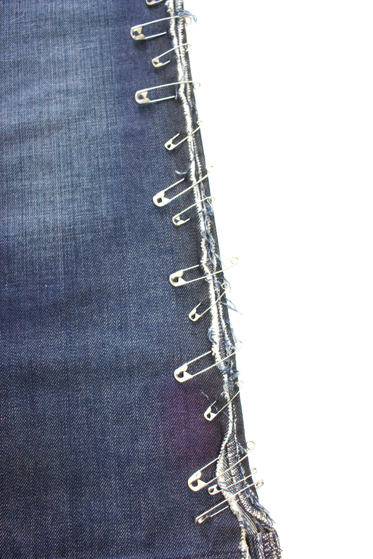 Dolce Gabbana SS 2001 blue jeans with safety pins
