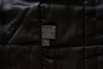 Prada FW 1995 black nylon & leather vest jacket with fur