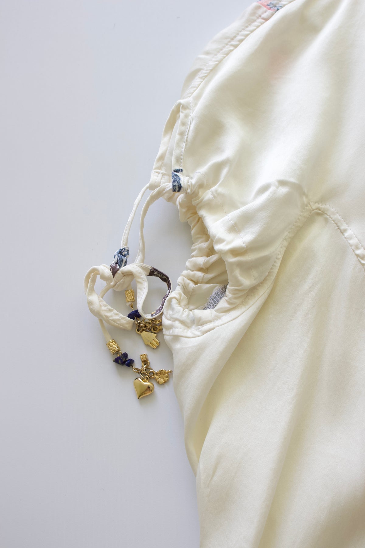 Roberto Cavalli SS 2003 white 'Tattoo' silk top
