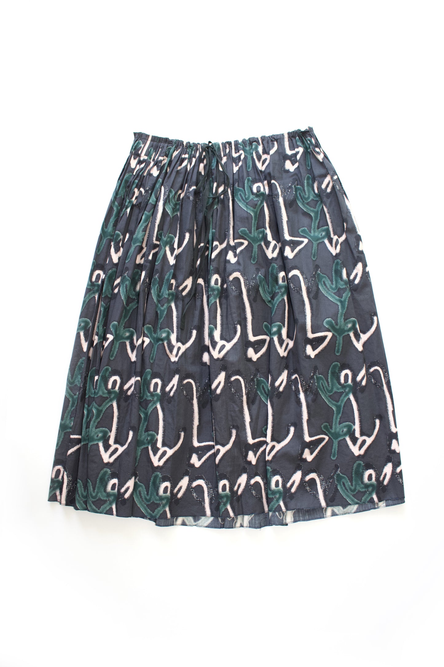Miu Miu SS 2001 navy cotton printed A-line skirt