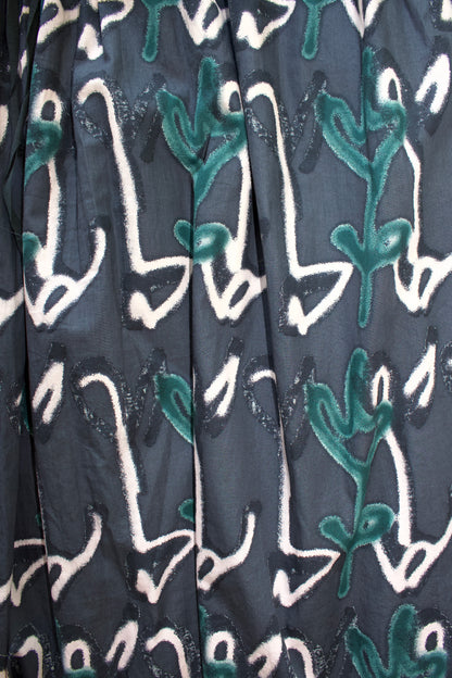 Miu Miu SS 2001 navy cotton printed A-line skirt