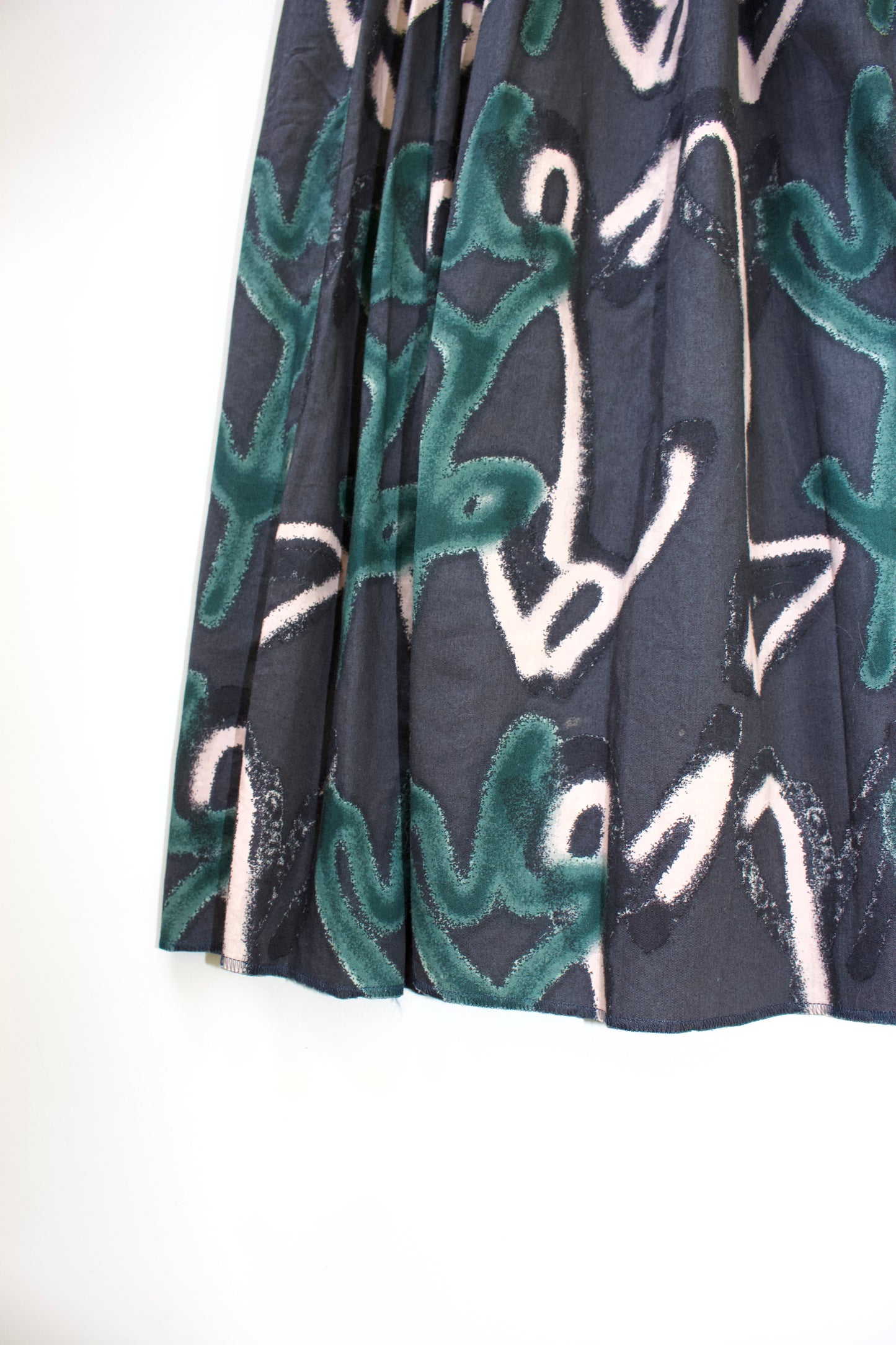 Miu Miu SS 2001 navy cotton printed A-line skirt