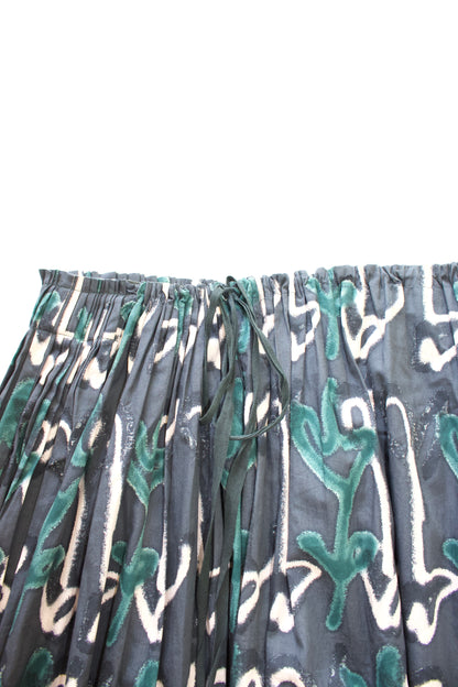 Miu Miu SS 2001 navy cotton printed A-line skirt
