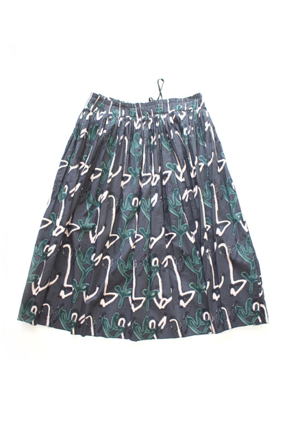 Miu Miu SS 2001 navy cotton printed A-line skirt