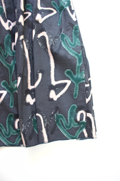Miu Miu SS 2001 navy cotton printed A-line skirt