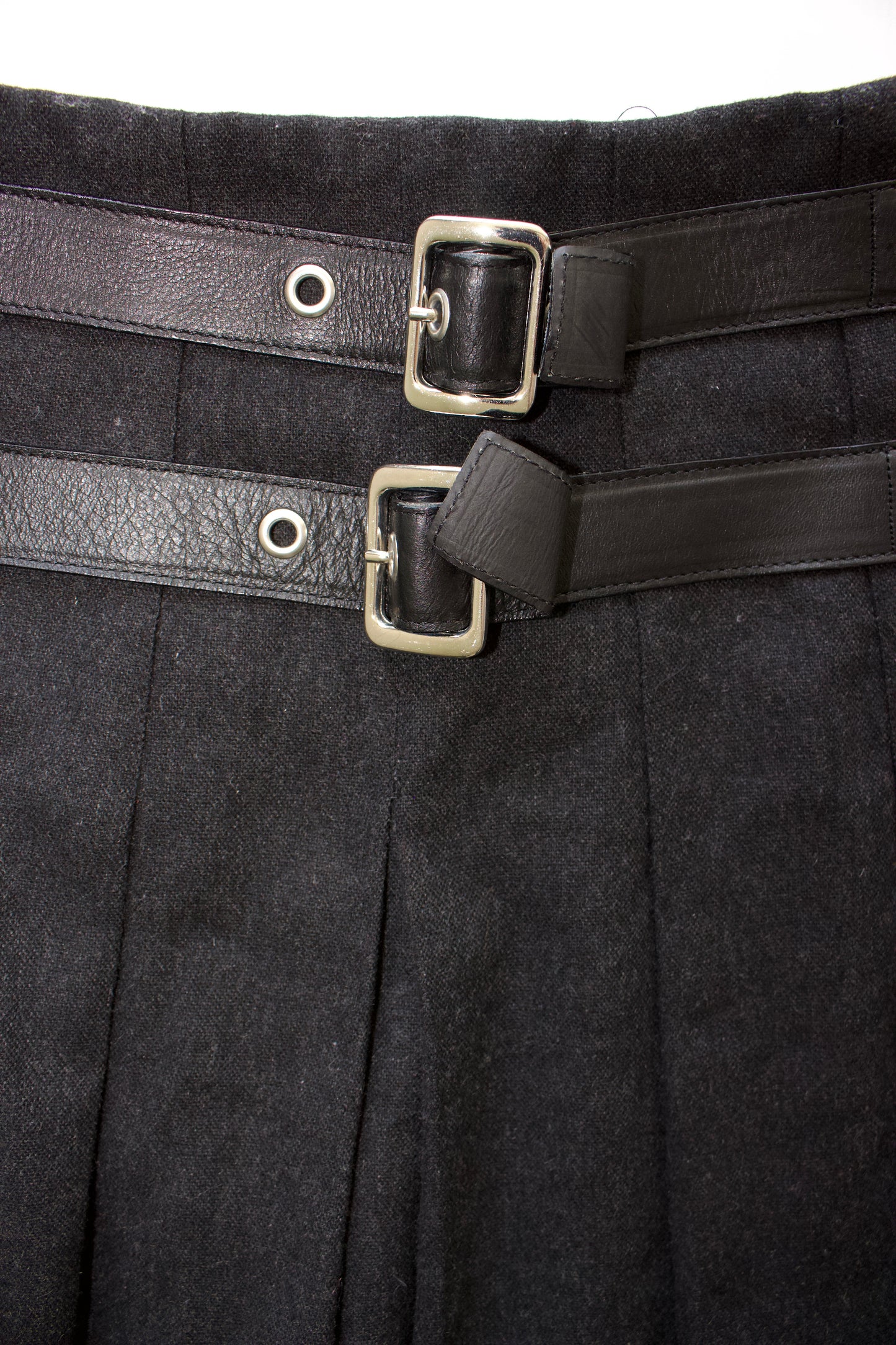 Dolce & Gabbana FW 2003 black belted wool skirt