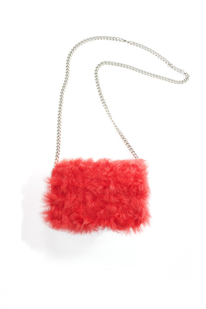 Miu Miu red sheepskin & leather crossbody bag