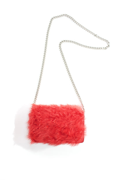Miu Miu red sheepskin & leather crossbody bag