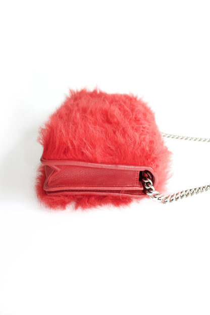 Miu Miu red sheepskin & leather crossbody bag