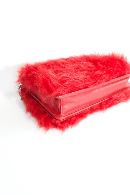 Miu Miu red sheepskin & leather crossbody bag