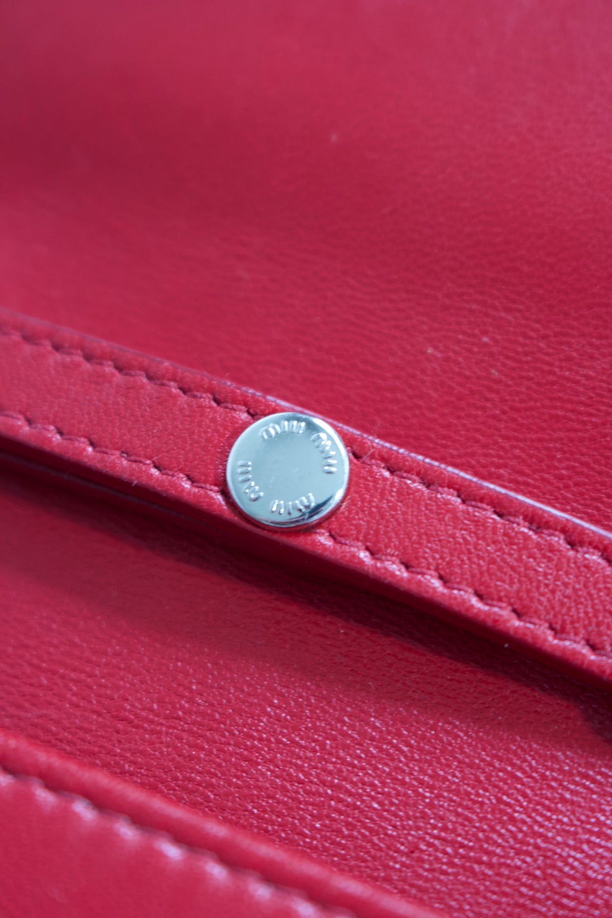 Miu Miu red sheepskin & leather crossbody bag