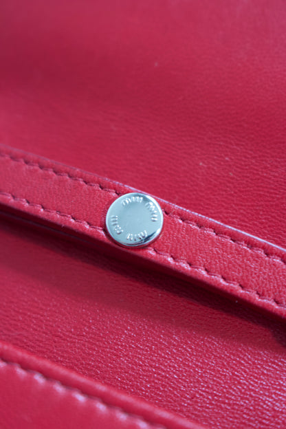 Miu Miu red sheepskin & leather crossbody bag