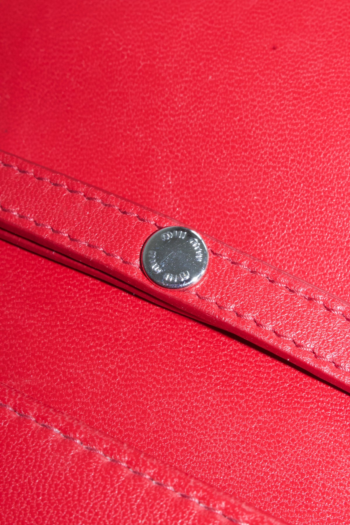 Miu Miu red sheepskin & leather crossbody bag