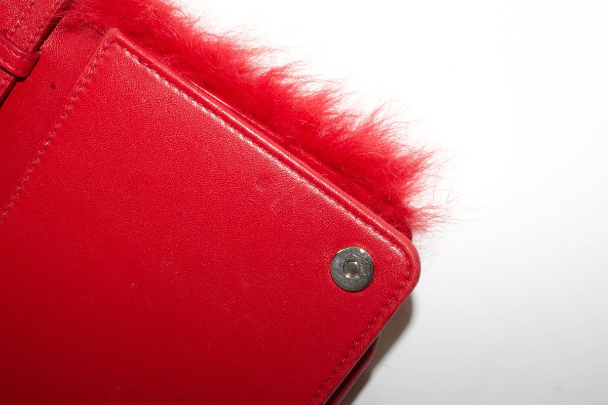 Miu Miu red sheepskin & leather crossbody bag