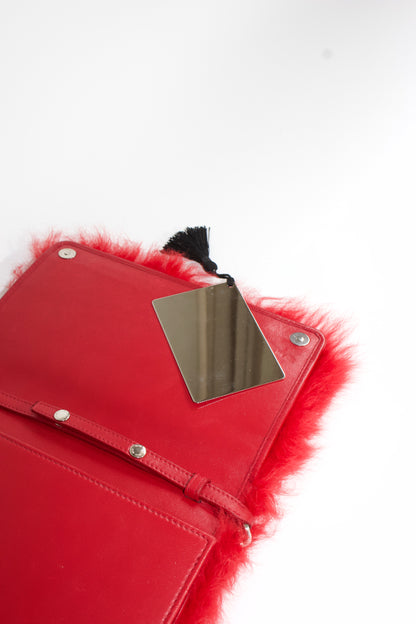 Miu Miu red sheepskin & leather crossbody bag