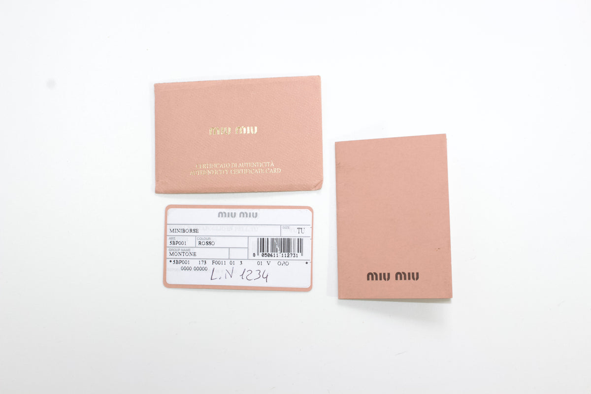Miu Miu red sheepskin & leather crossbody bag