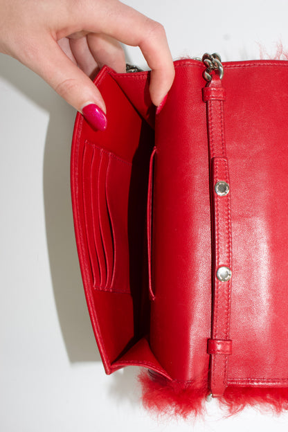 Miu Miu red sheepskin & leather crossbody bag