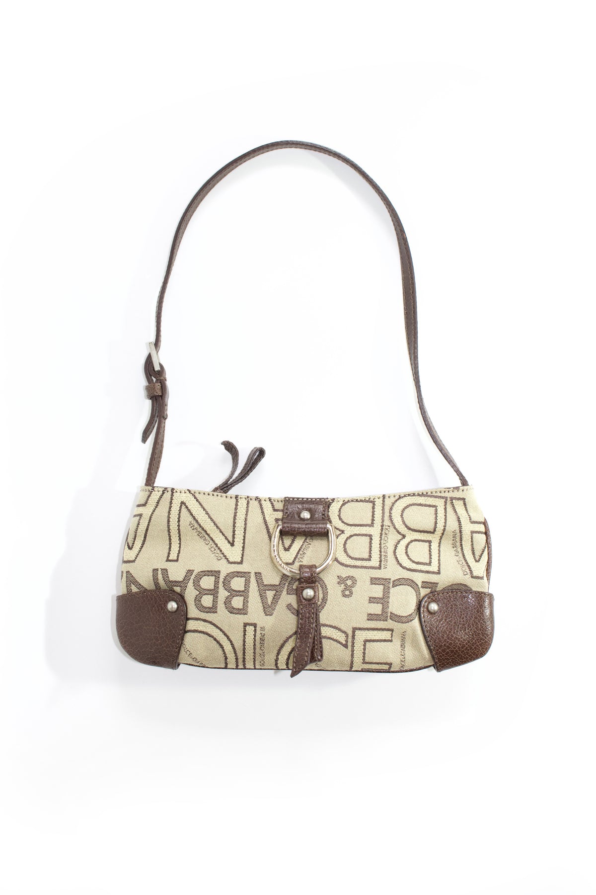 Dolce & Gabbana brown canvas & leather mini shoulder bag