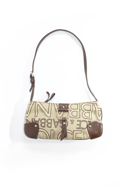 Dolce & Gabbana brown canvas & leather mini shoulder bag