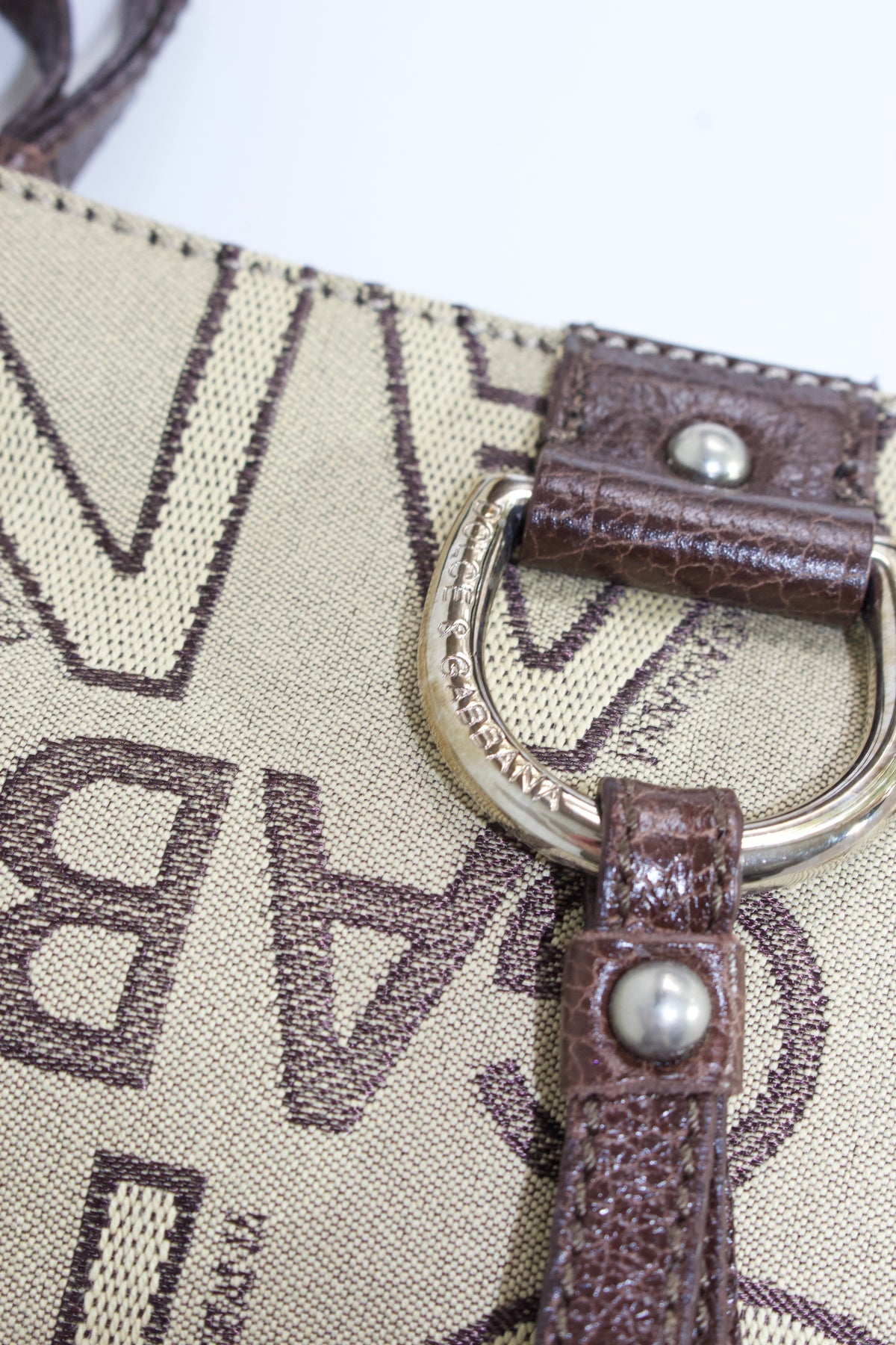 Dolce & Gabbana brown canvas & leather mini shoulder bag