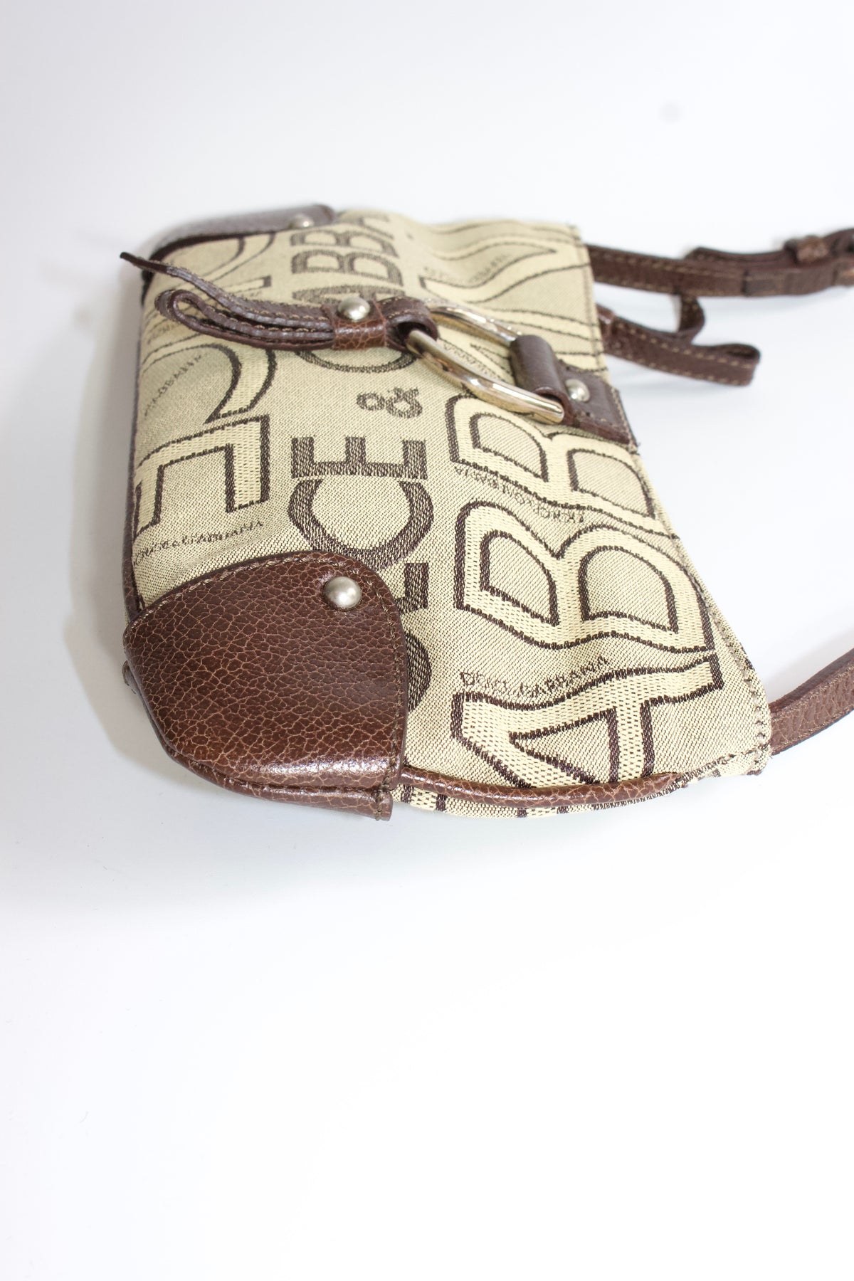 Dolce & Gabbana brown canvas & leather mini shoulder bag
