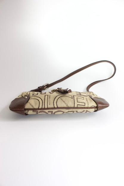 Dolce & Gabbana brown canvas & leather mini shoulder bag
