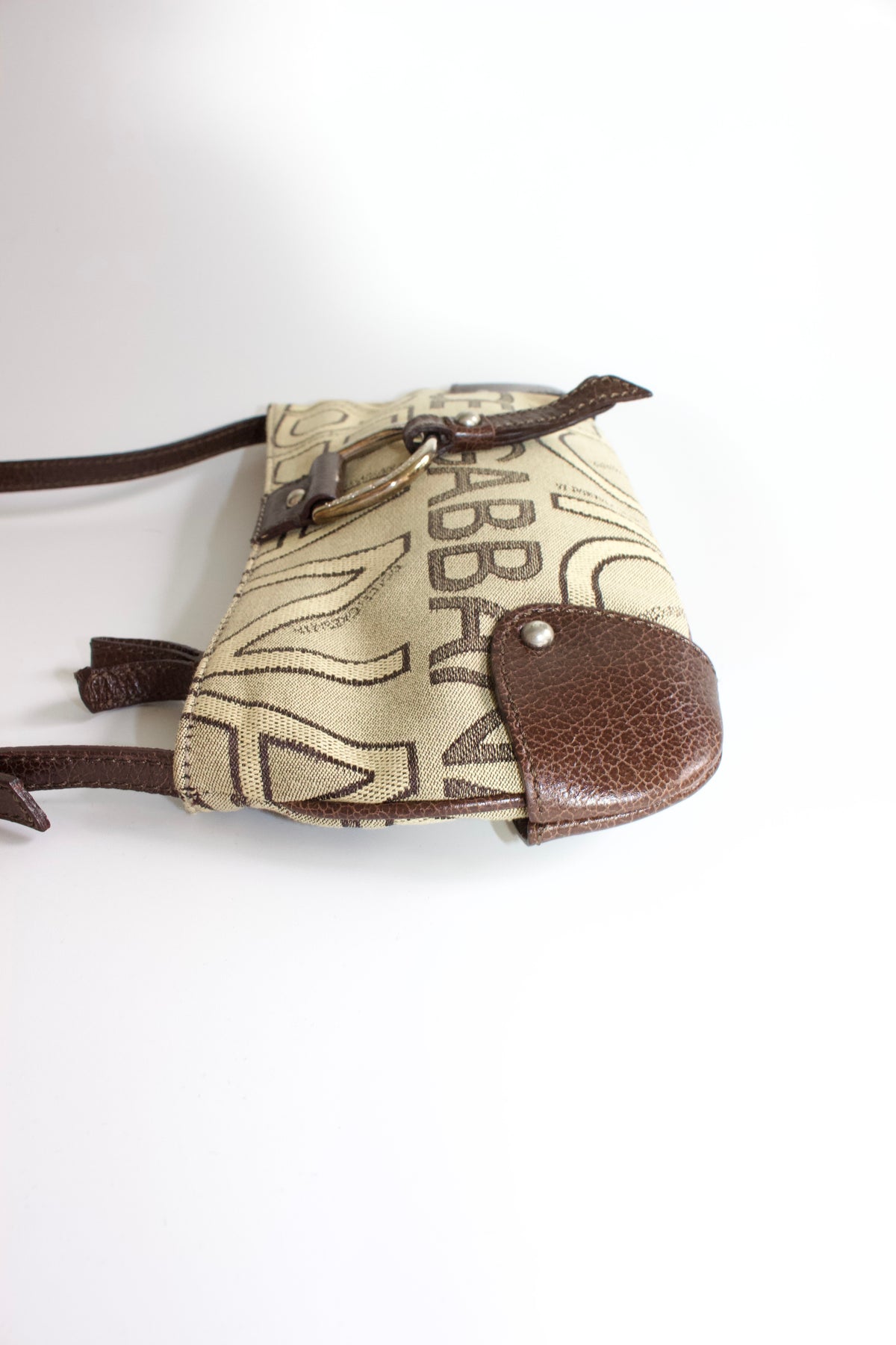 Dolce & Gabbana brown canvas & leather mini shoulder bag