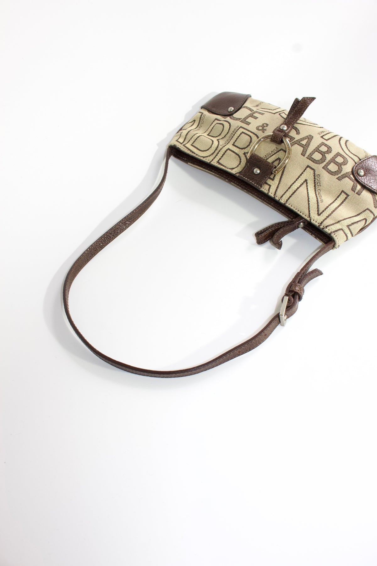 Dolce & Gabbana brown canvas & leather mini shoulder bag