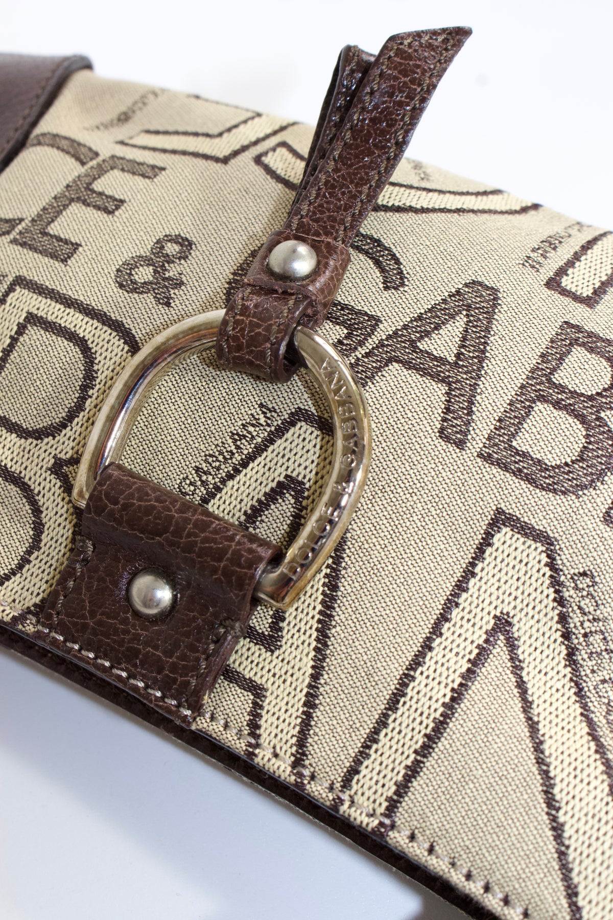 Dolce & Gabbana brown canvas & leather mini shoulder bag