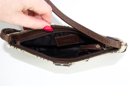 Dolce & Gabbana brown canvas & leather mini shoulder bag