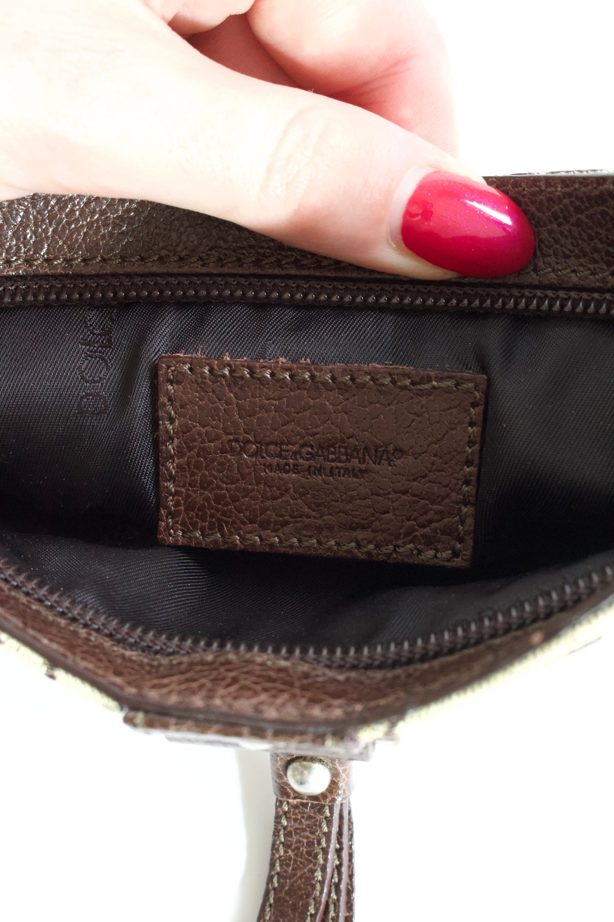 Dolce & Gabbana brown canvas & leather mini shoulder bag
