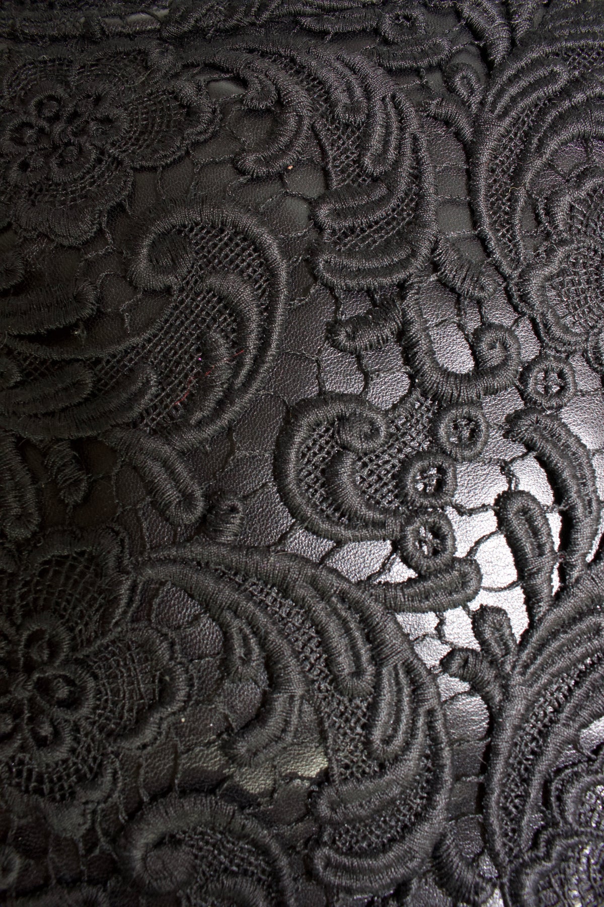Prada FW 2008 black lace & leather shoulder bag