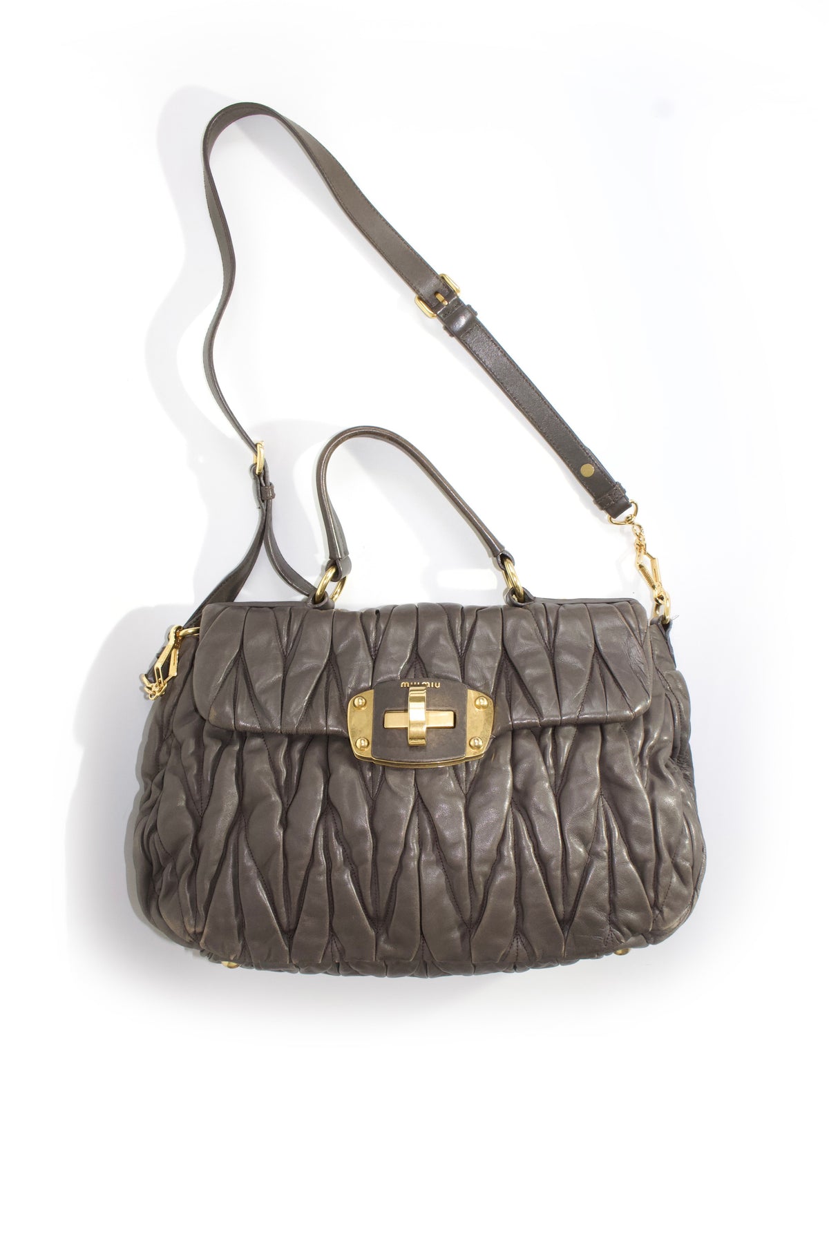 Miu Miu FW 2010 dark grey matelassé bag