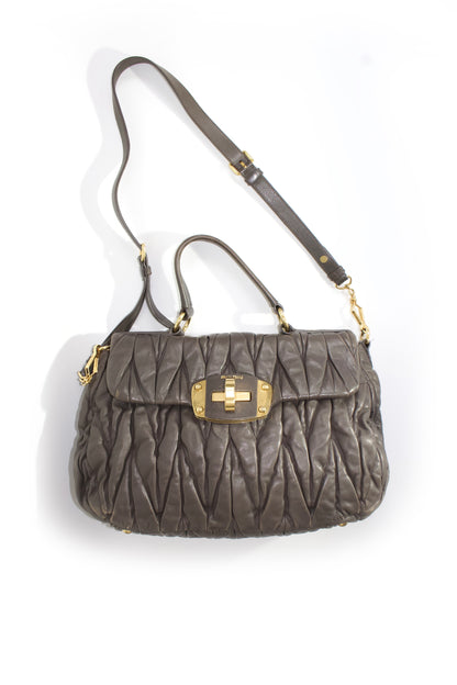 Miu Miu FW 2010 dark grey matelassé bag