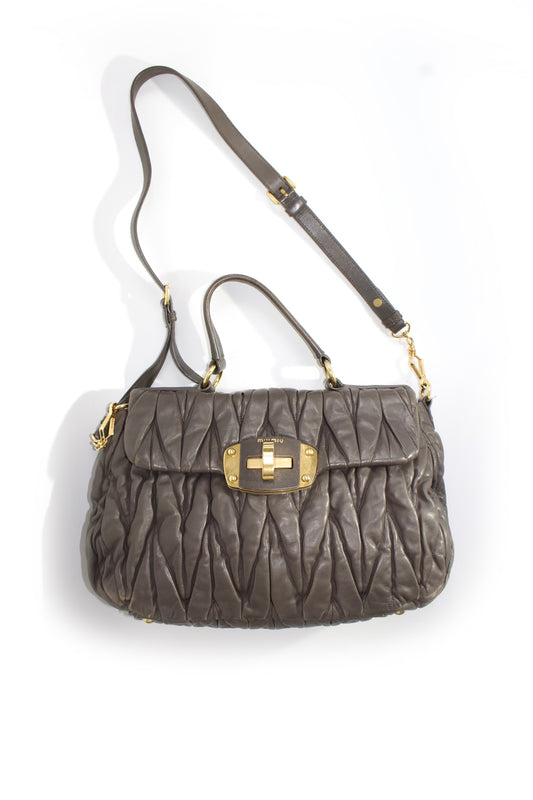 Miu Miu FW 2010 dark grey matelassé bag