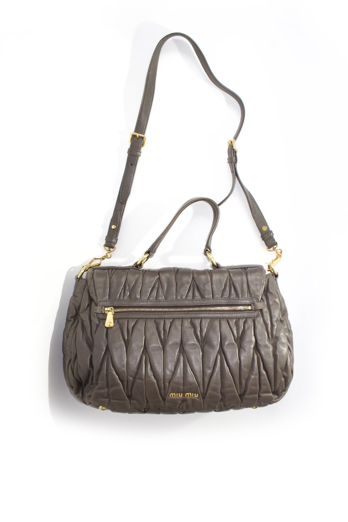 Miu Miu FW 2010 dark grey matelassé bag