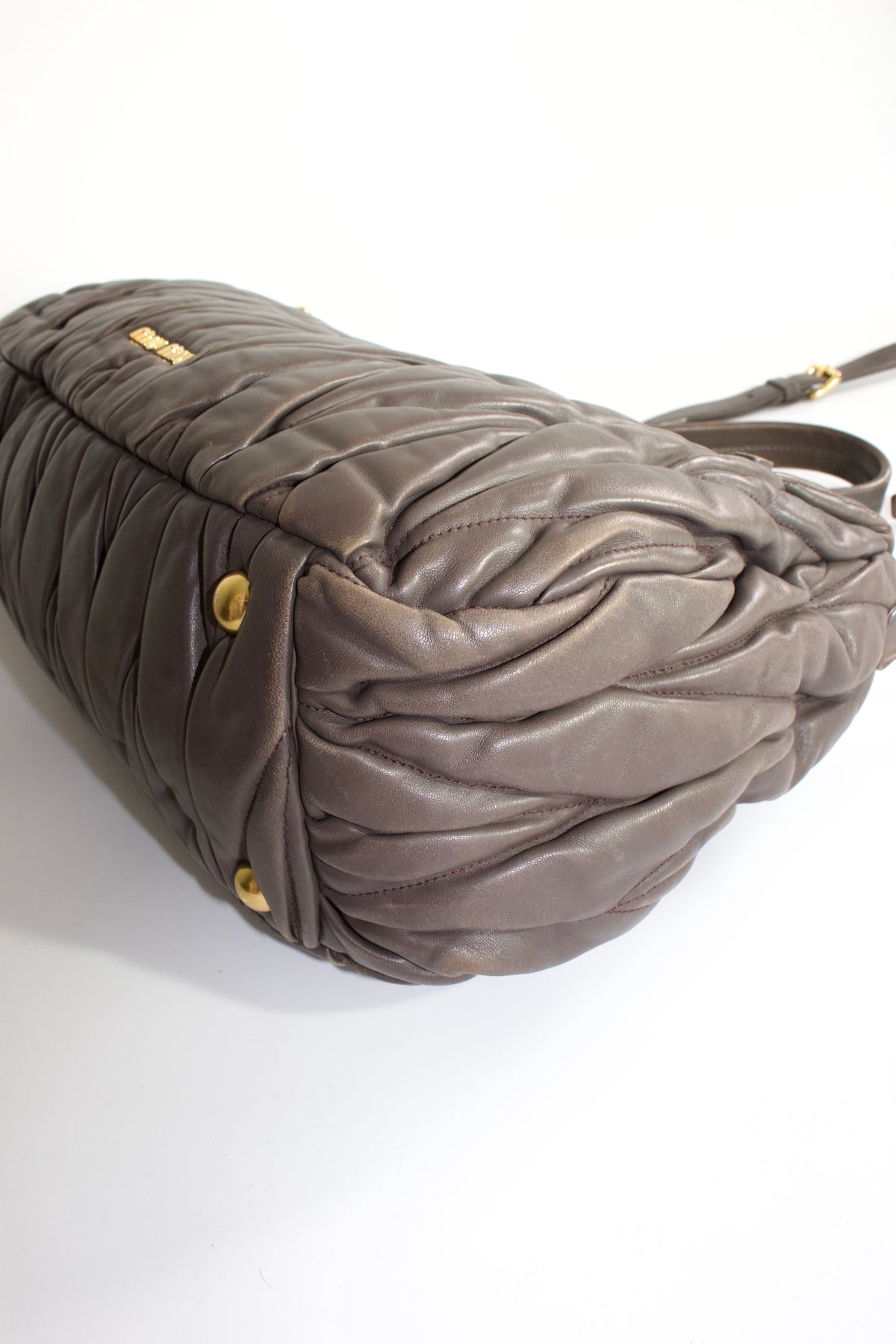 Miu Miu FW 2010 dark grey matelassé bag