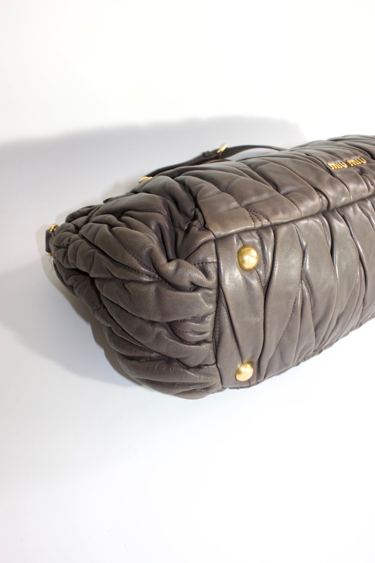 Miu Miu FW 2010 dark grey matelassé bag