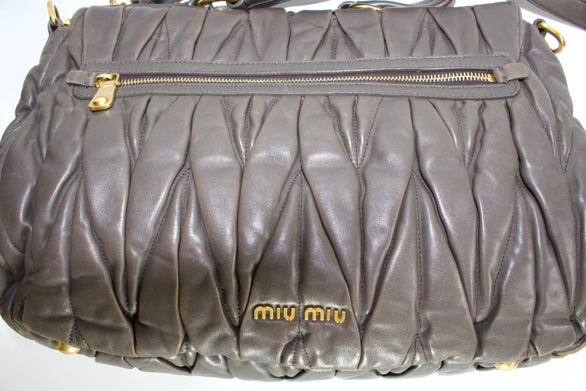 Miu Miu FW 2010 dark grey matelassé bag