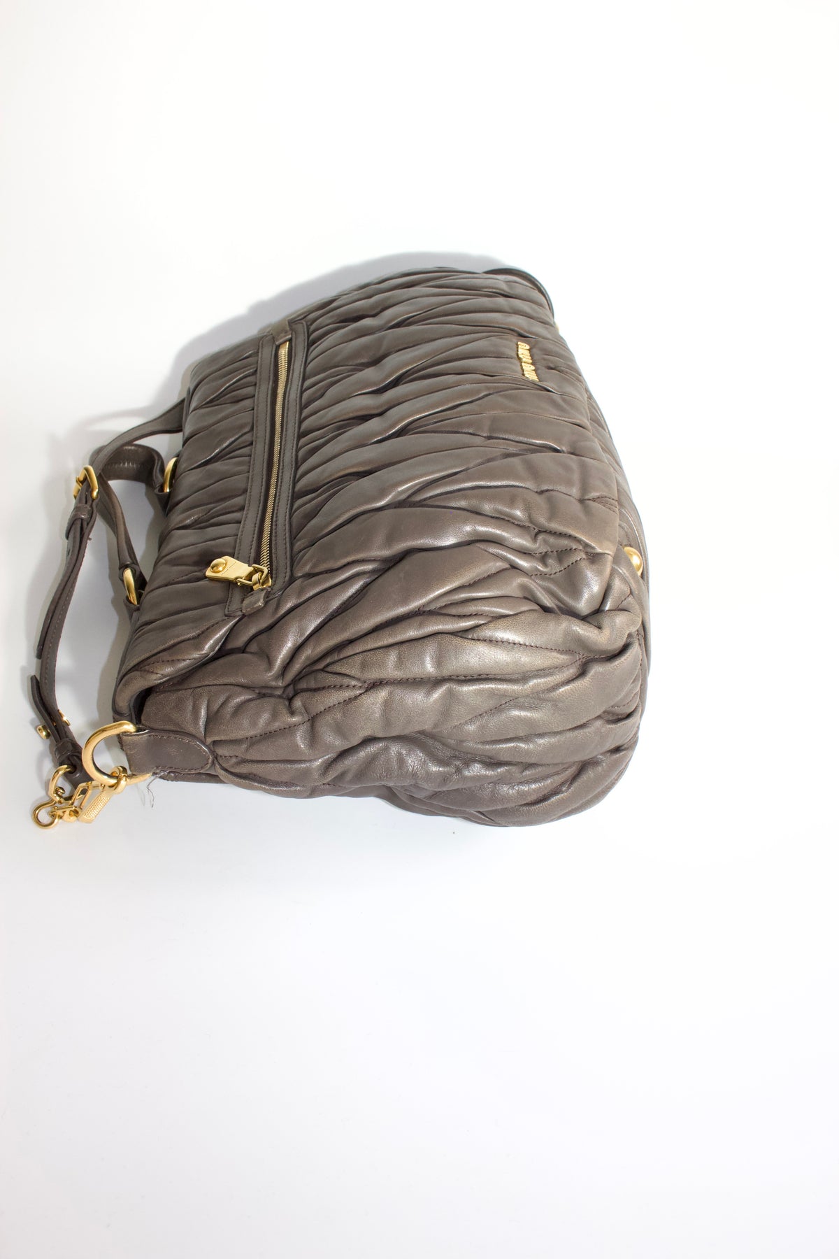 Miu Miu FW 2010 dark grey matelassé bag