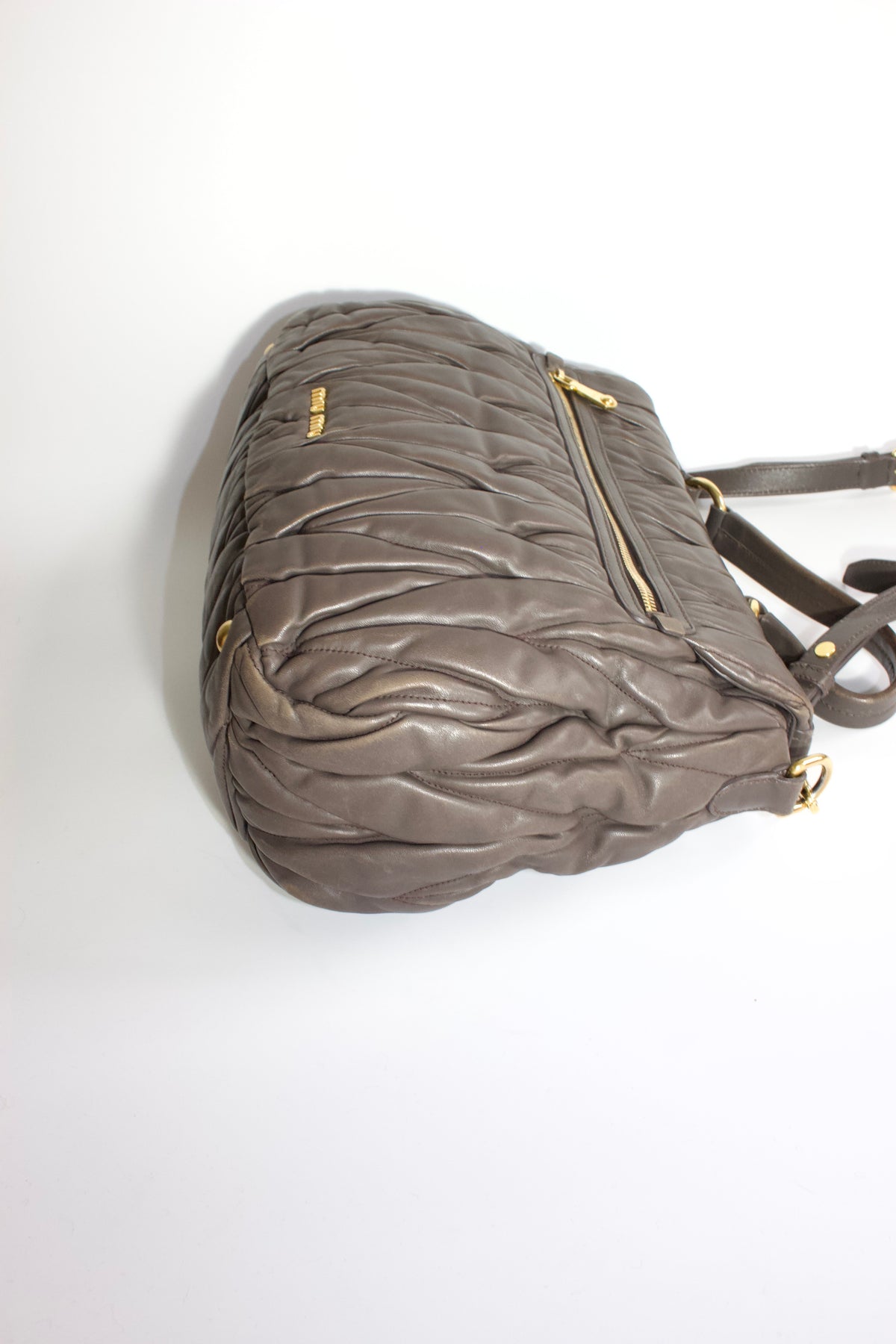 Miu Miu FW 2010 dark grey matelassé bag