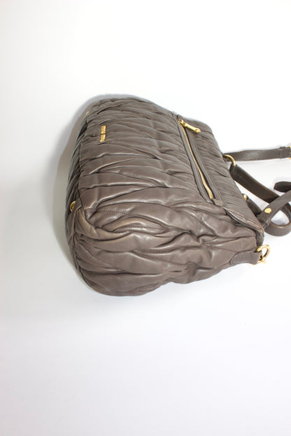 Miu Miu FW 2010 dark grey matelassé bag