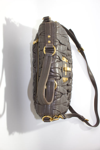 Miu Miu FW 2010 dark grey matelassé bag
