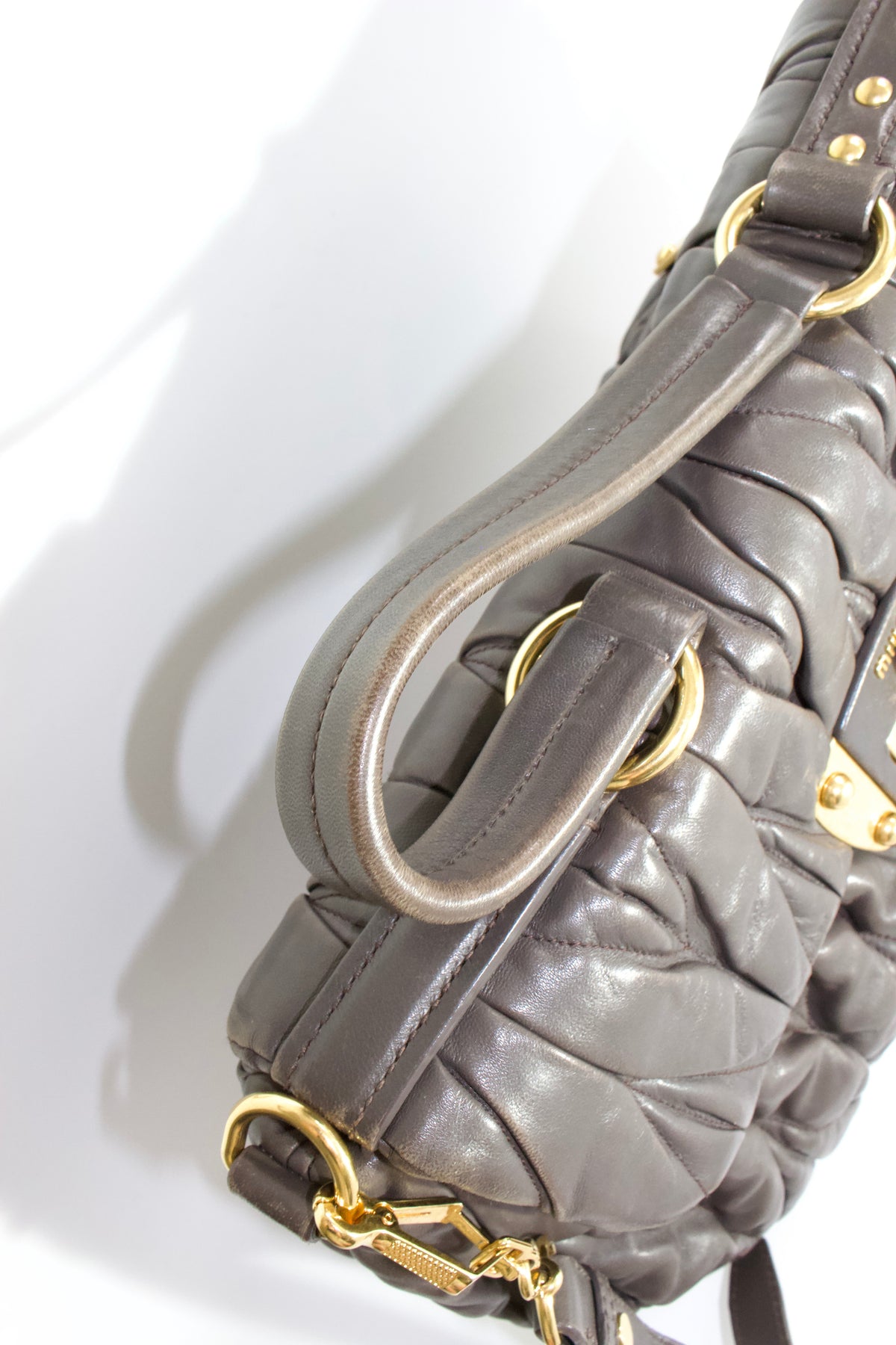 Miu Miu FW 2010 dark grey matelassé bag