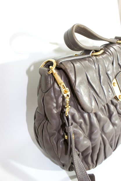 Miu Miu FW 2010 dark grey matelassé bag