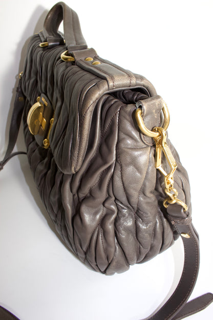 Miu Miu FW 2010 dark grey matelassé bag
