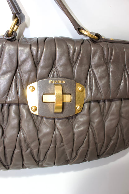 Miu Miu FW 2010 dark grey matelassé bag